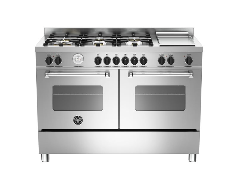 120 cm 6-burners+griddle, eletric double oven | Bertazzoni - Stainless Steel